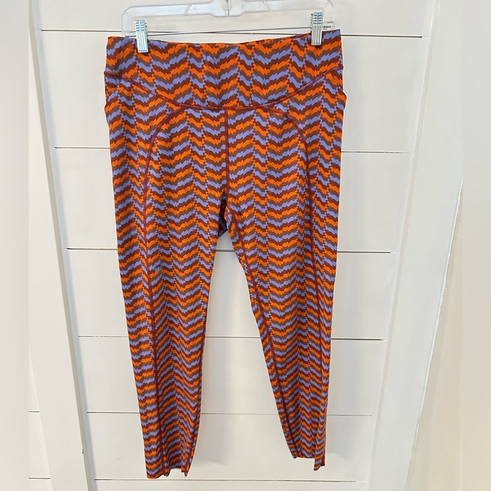 JANJI L 7/8 groundworks woman pixel orange-purple camo mid-rise athletic legging - Picture 2 of 14